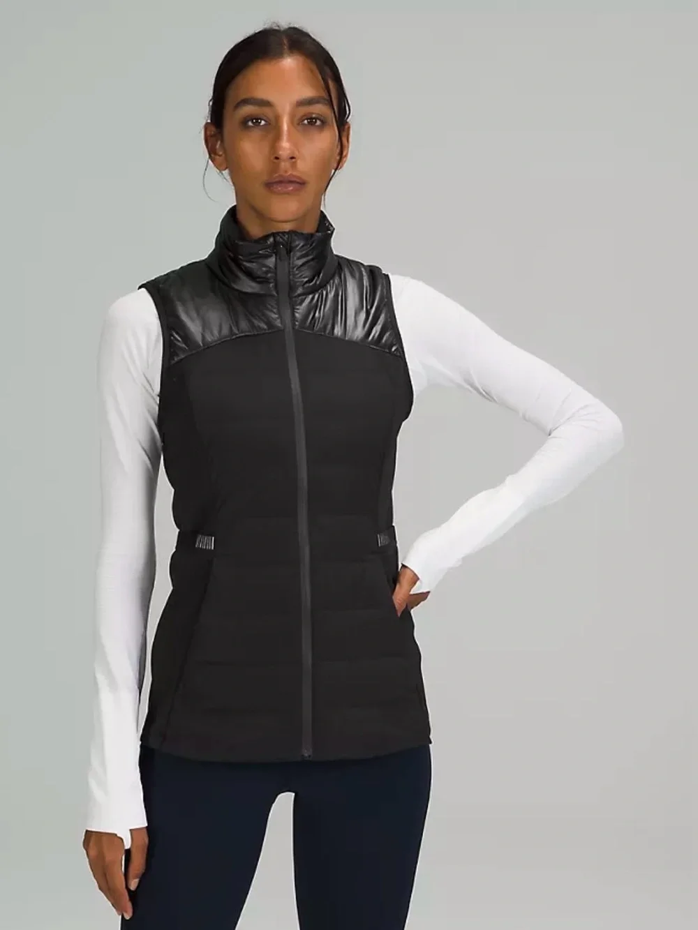 Lululemon Down for it all vest shine size 10 women's black
